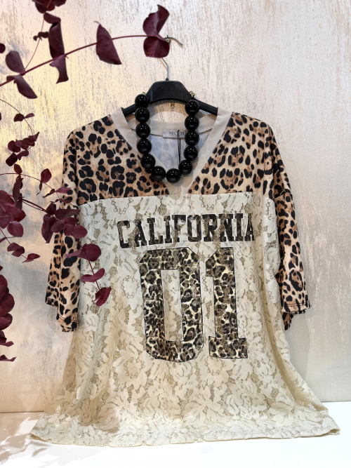 ΜΠΛΟΥΖΑ ANIMAL PRINT ΜΕ ΔΑΝΤΕΛΑ